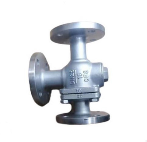 Stainless steel 304/316  three way flanged investment casting ball valve parts