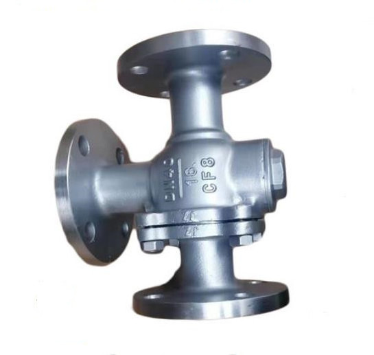 Stainless steel 304/316  three way flanged investment casting ball valve parts