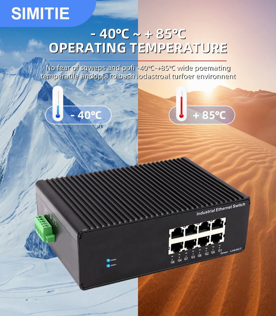 Industrial 30w Poe Injector Poe Function Poe Extender Ieee802 Ethernet Switch For Barrier Gate Ip Camera 8 Port Switches