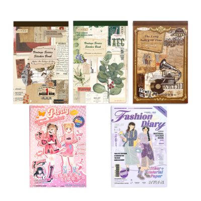 Simno Vintage Aesthetic Scrapbooking Washi Stickers Book for Crafts Card Making and DIY Arts