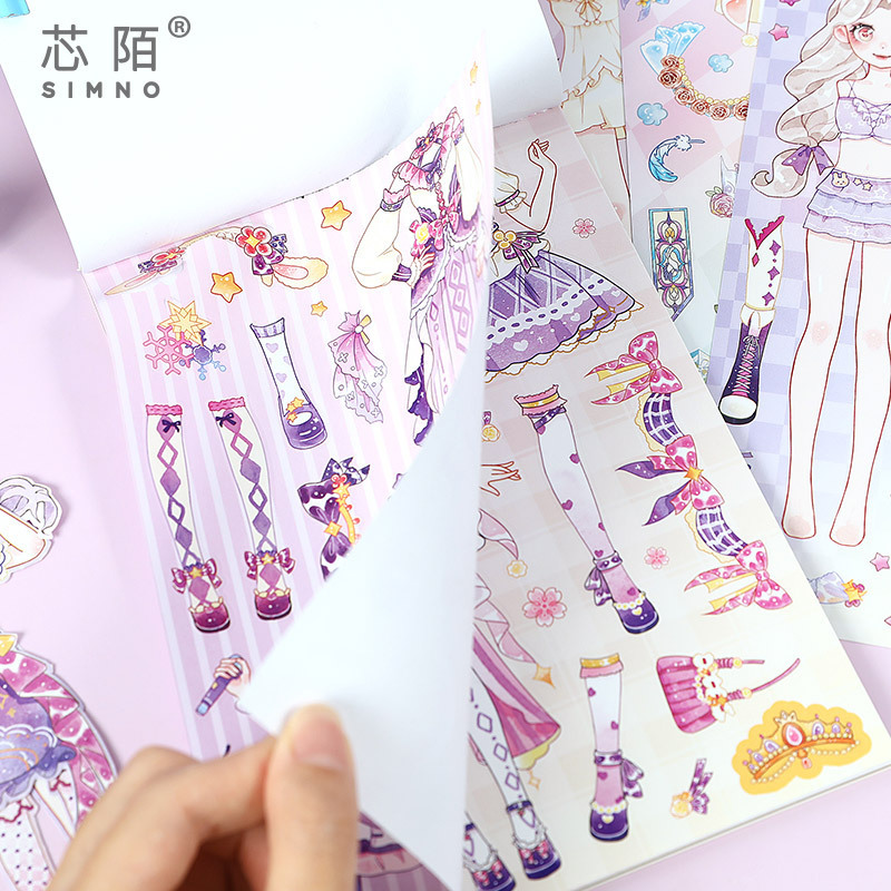 Wholesale Dress up Princess Girly Stickers Adhesive sticker Kawaii Aesthetic Decor Cartoon Stickers