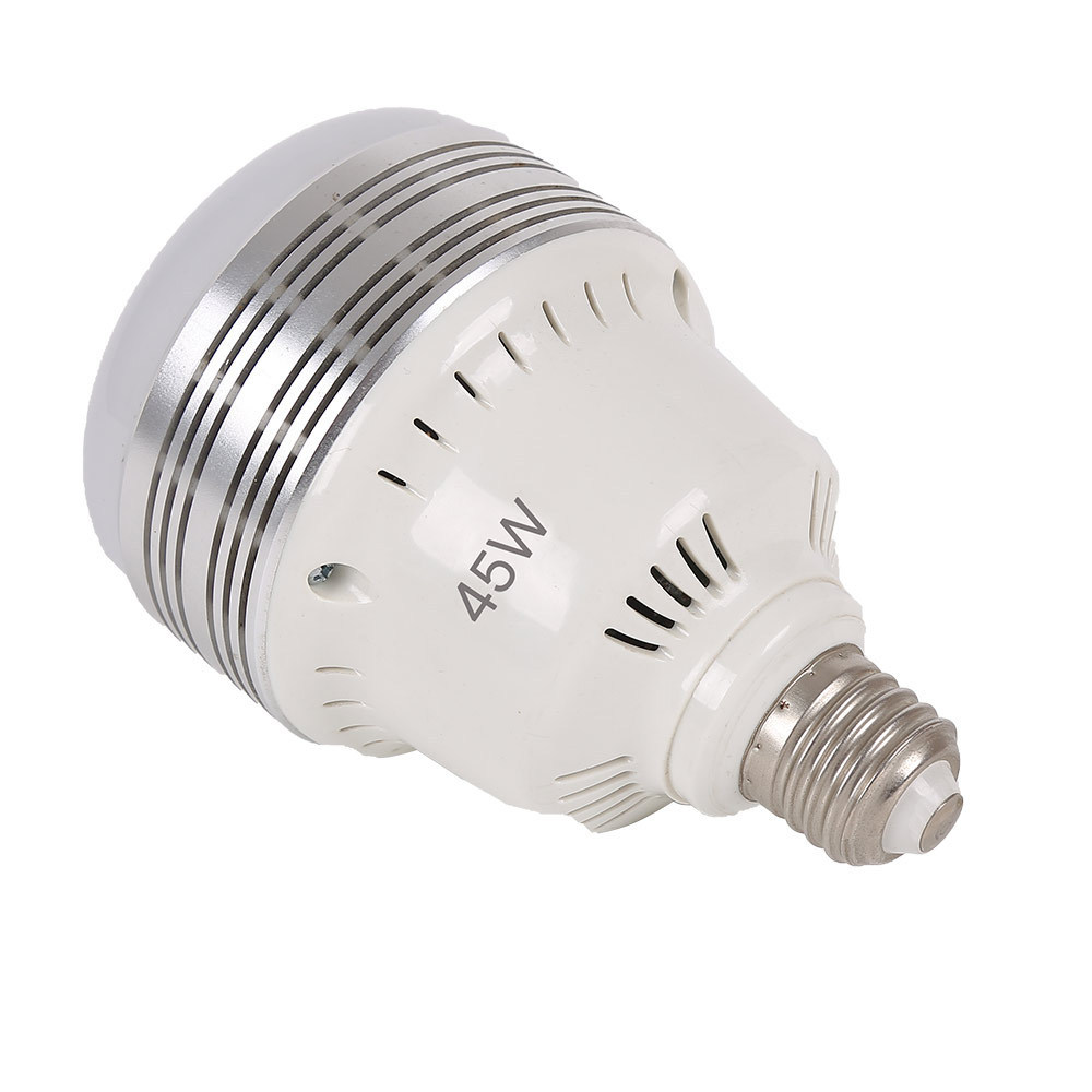 E27 4500LM 25W 35W 45W LED Photography Light Bulbs / lamp 5500K White Color Fan - cooled lamp