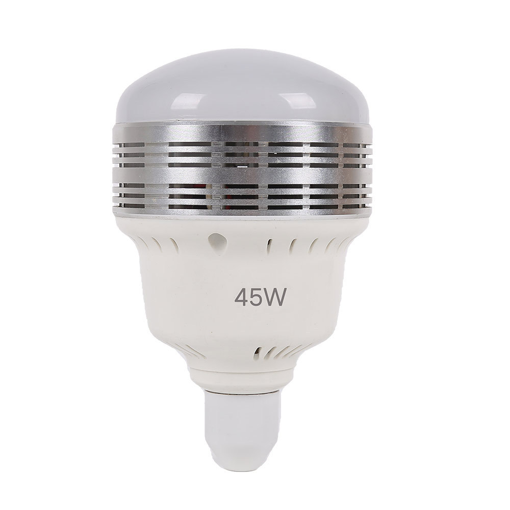 E27 4500LM 25W 35W 45W LED Photography Light Bulbs / lamp 5500K White Color Fan - cooled lamp