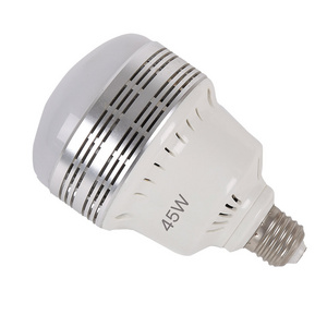 E27 4500LM 25W 35W 45W LED Photography Light Bulbs / lamp 5500K White Color Fan - cooled lamp