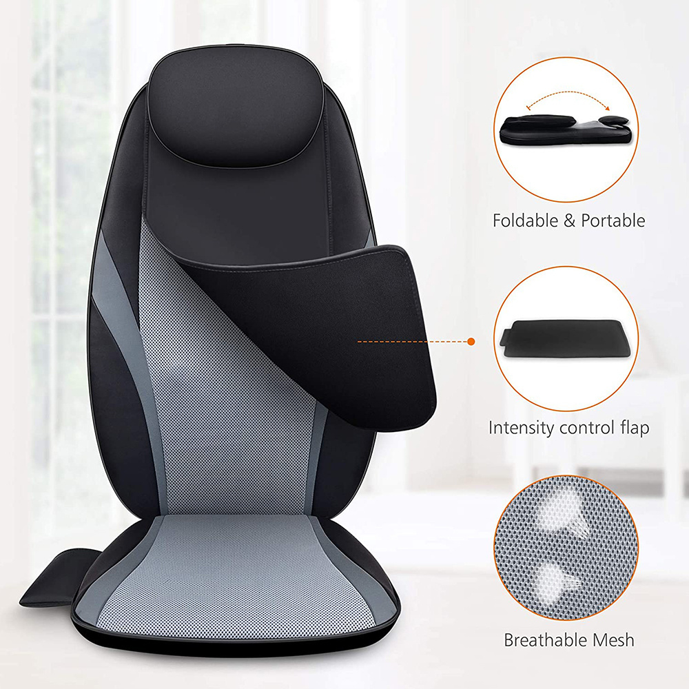 Factory wholesale coussin de siege massant Full Body Shiatsu Kneading And Tapping Comfortable Massage Cushion