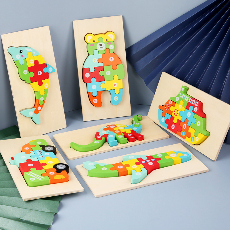 Wooden Montessori Educational Animal Chinese Wooden Jigsaw Puzzle, Jigsaw Puzzles Animals, Wooden Dinosaur Puzzle