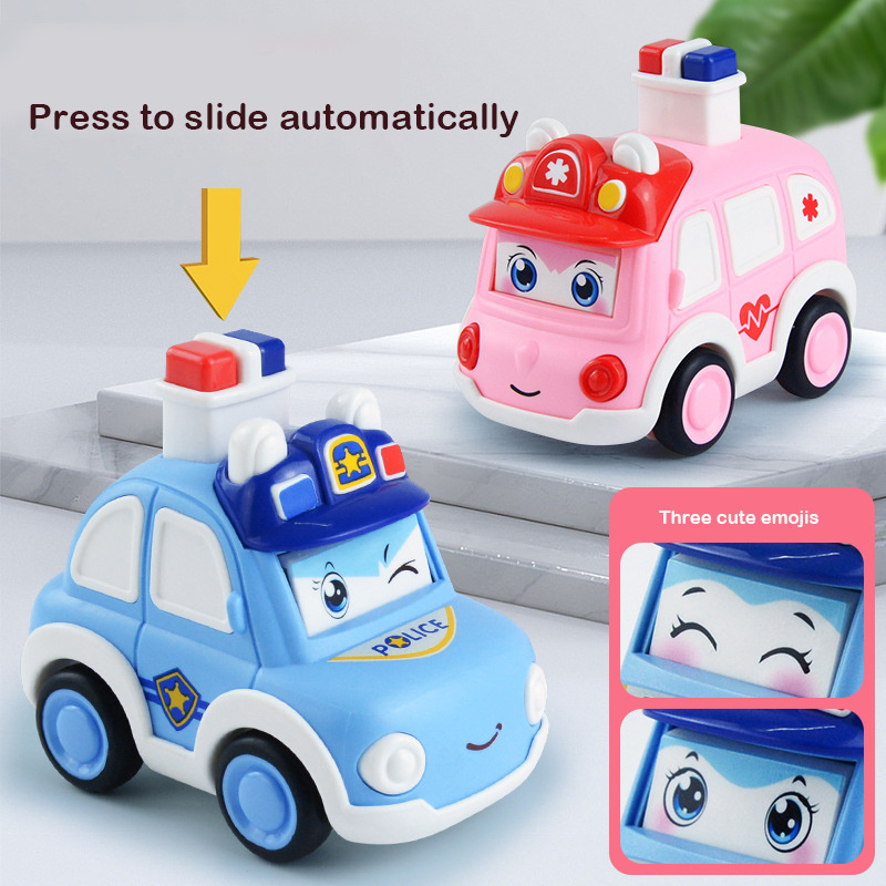 Wholesales baby toys car press inertia police car boy return force ambulance mini cars boy 2-3 year old 4