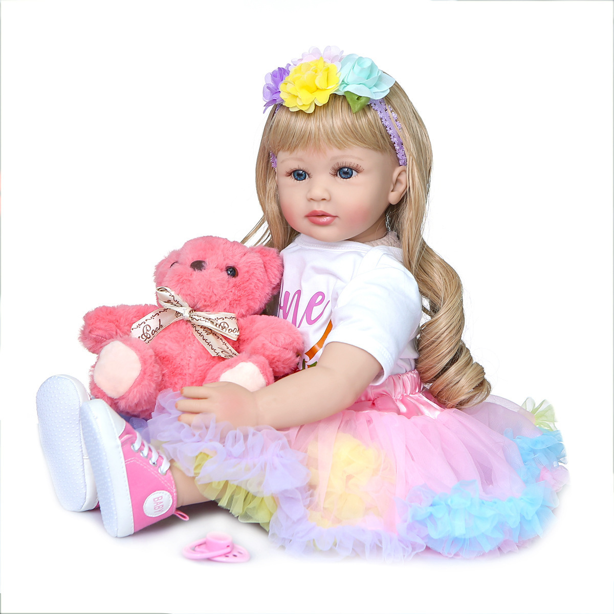 Reborn Dolls 60CM Baby Doll Toys Realistic Lifelike Newborn Girl Doll BeBe Reborn 24 Inch Soft Silicone