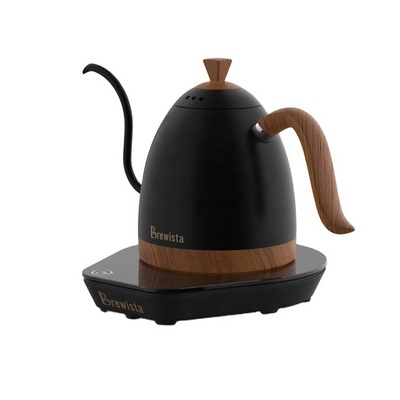 Brewista 600ml electric pour over gooseneck wooden with thermometer coffee kettle