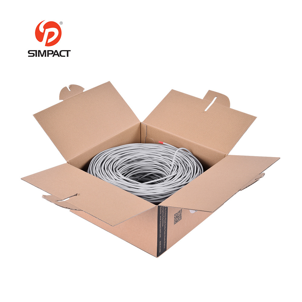 Simpact supply quality eco-friendly 23awg 305m bare copper belden cat6 cmp utp cable cat6 cable 500m roll