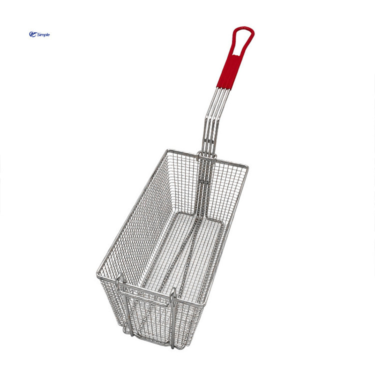 Rectangular Fried Chicken Potato Chips Frying Basket Stainless Steel Fry Basket for Deep Fat Fryer Kitchen