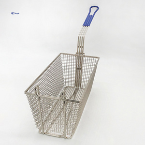 Rectangular Fried Chicken Potato Chips Frying Basket Stainless Steel Fry Basket for Deep Fat Fryer Kitchen