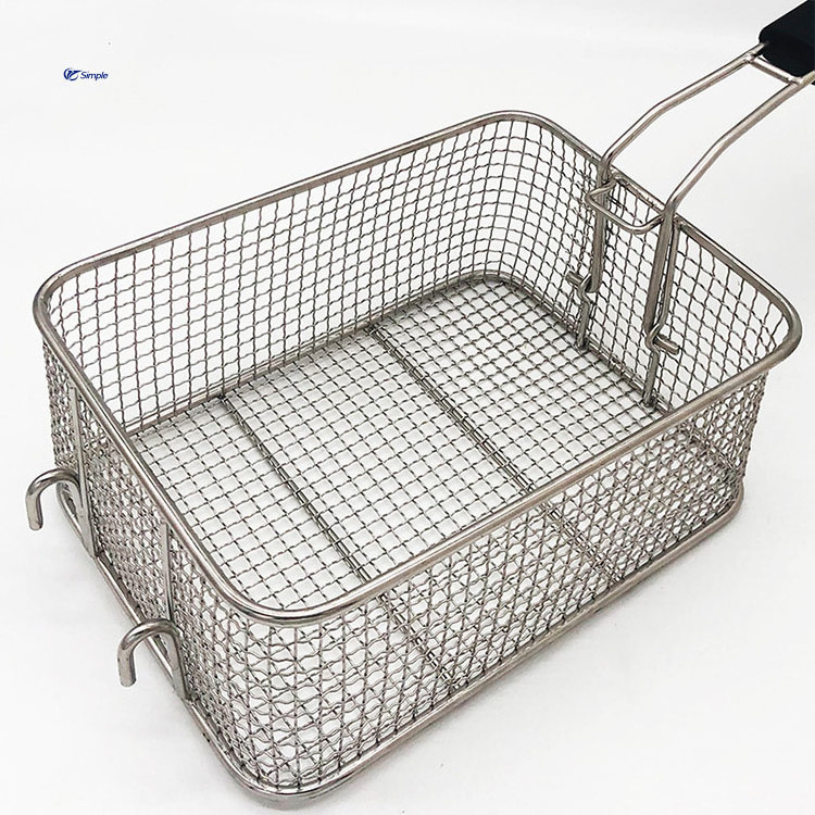 Stainless Steel Super Dense Mesh Commercial Hotel Deep Fryer Basket French Fry Basket