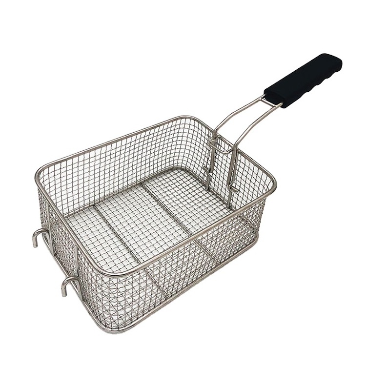 Stainless Steel Super Dense Mesh Commercial Hotel Deep Fryer Basket French Fry Basket