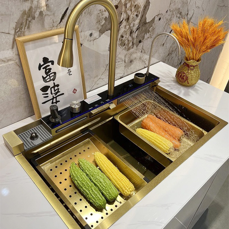 Hot Sale Wholesale Kitchen Sink Gold Kitchen Sink Stainless Steel Luxury Lavandino Cucina With Minimum Order Quantity