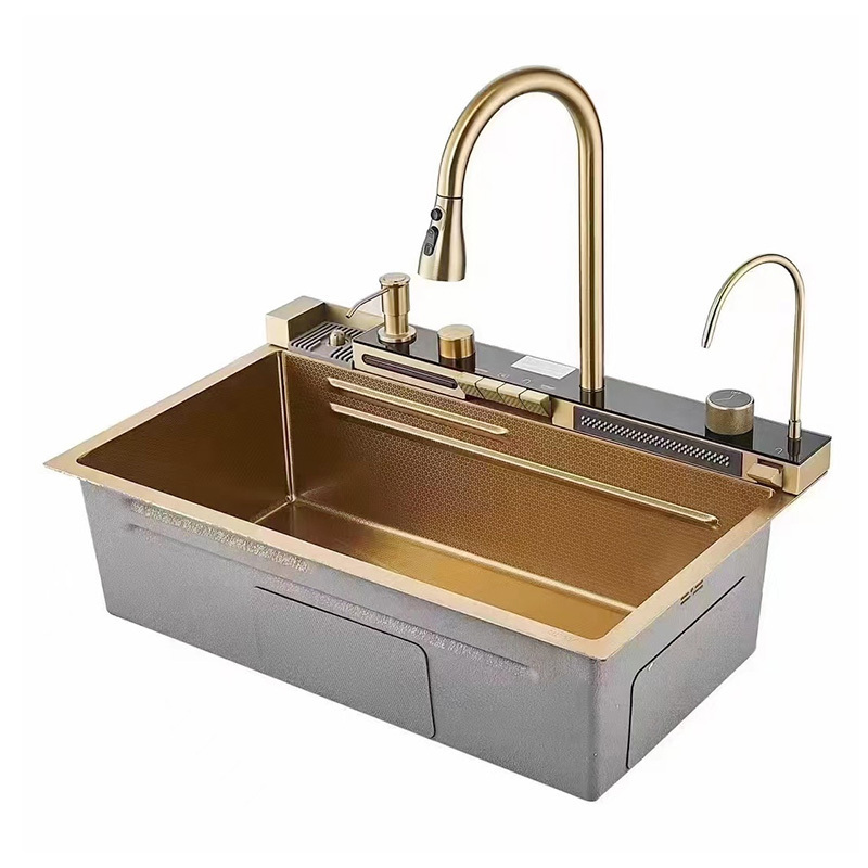 Hot Sale Wholesale Kitchen Sink Gold Kitchen Sink Stainless Steel Luxury Lavandino Cucina With Minimum Order Quantity