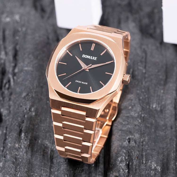 BOMAXE clock watch square wholesale wearable devices chain hip hop jewelry custom luxury bling new stylish hand watch