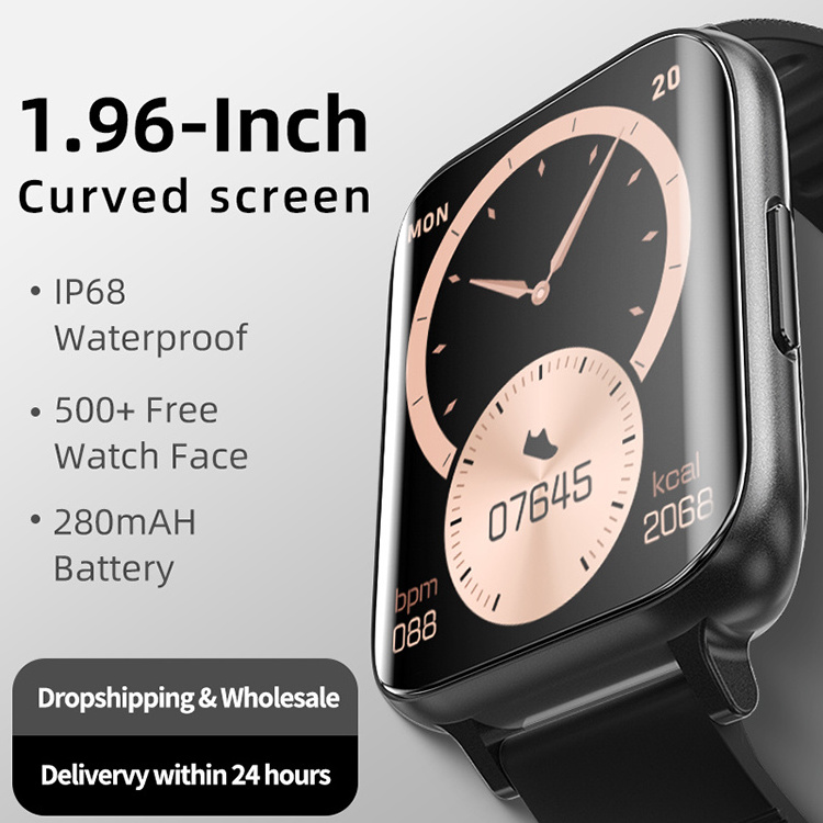 IP68 Waterproof Reloj Inteligente OD1 Square Curved Screen Watch NFC ECG Smart Watch with Call Function