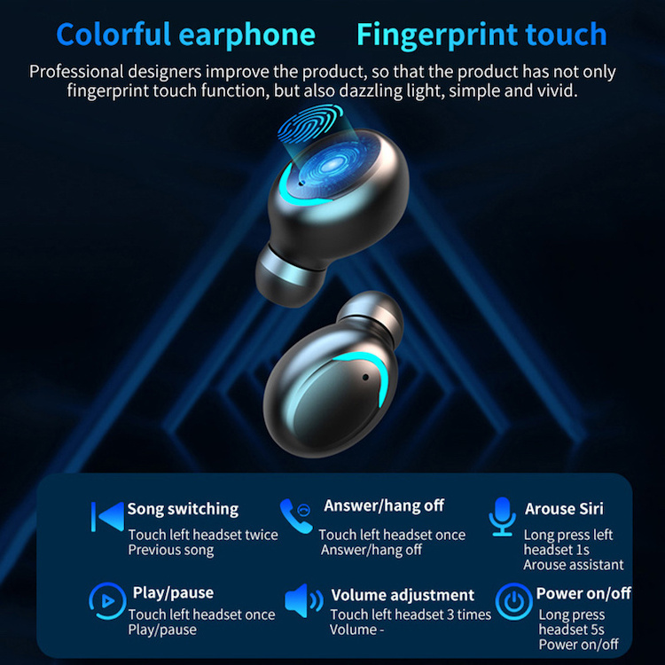 F9-5C TWS V5.0 Earphone 9D Stereo Headphones gaming headset Sport Waterproof Earphones Mini True Wireless Earbuds