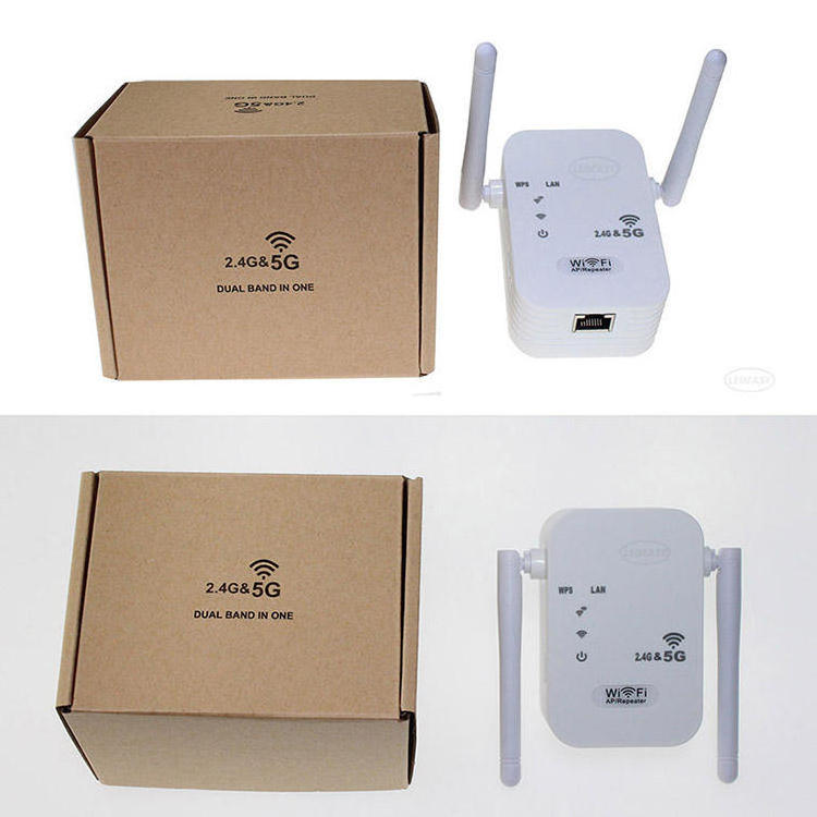 Factory Direct Cheap 2.4G & 5G Signal WIFI extender 1200M wireless dual frequency amplifier wps wifi repeater