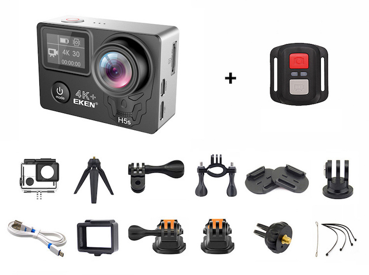 EKEN H5S Plus Action Camera 30m Sport Wifi Camera HD 4K Full Touch Screen Waterproof 32GB < 10x,10x - 20x 170° Degree Wide Angle