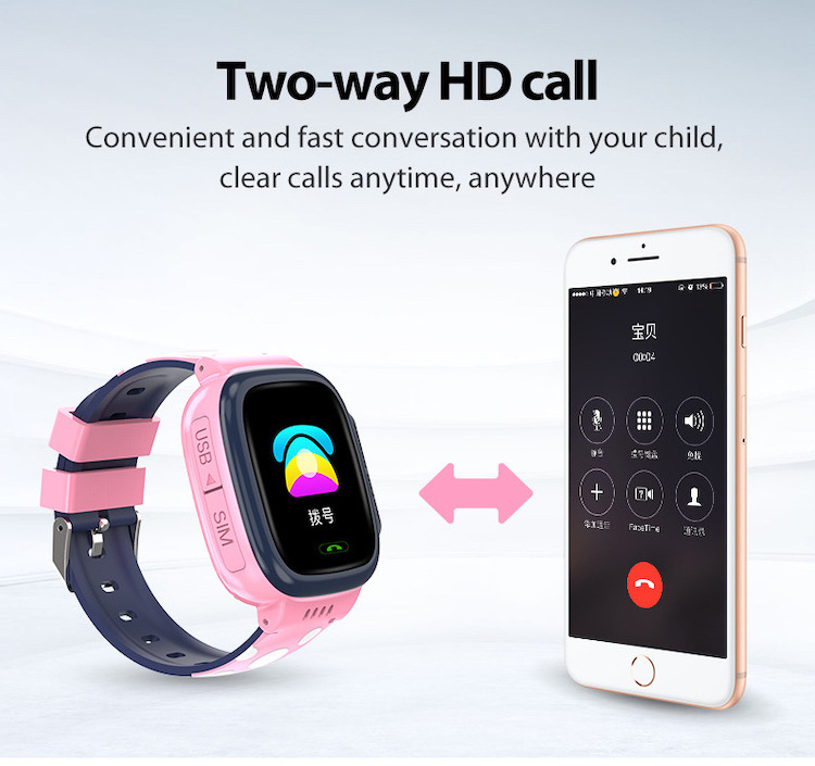 Y92 Kids Smart Watch GPS Device Wifi Positioning Tracker IP67 Waterproof Kids Smart Watch 2021 with Video Call Rear Monitor