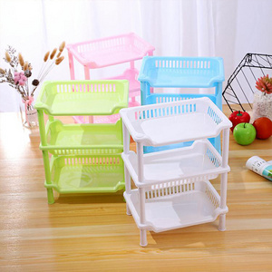 Rectangle 3 layer shelf bathroom shelf plastic bathroom storage floor tripod kitchen storage rack