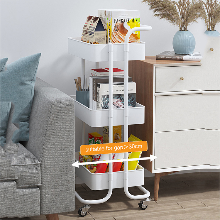 3 Tiers Metal Rolling Storage Serving Shelf Organizer Rack Utility Cart Carts Trolleys