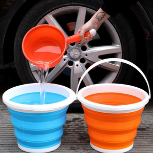 Multifunction Portable Bucket Round Folding Plastic Camp Beach Sand Fold Bucket Fish Foldable 10l Water Mop Collapsible Bucket