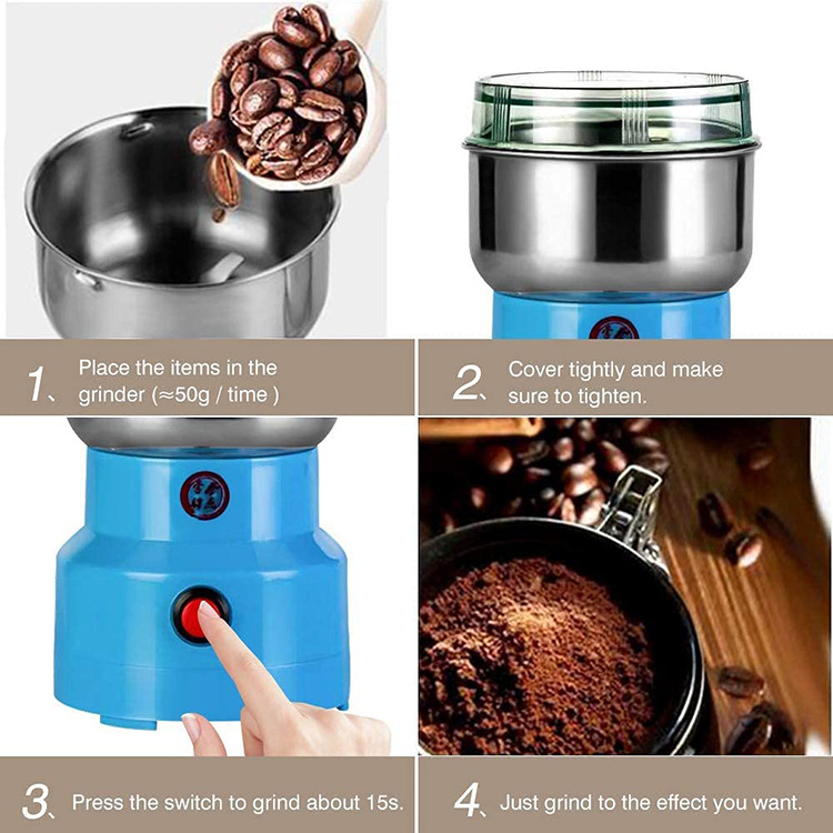 US Plug Stainless Steel Electric Seasoning Spice Coffee Grinder Multifunction Food Processors Smash Coffee Grinder Machine