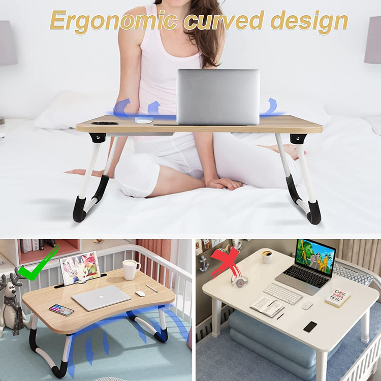 Home Working Folding Breakfast Portable Lap Standing Wooden Foldable laptop table bed computer desk