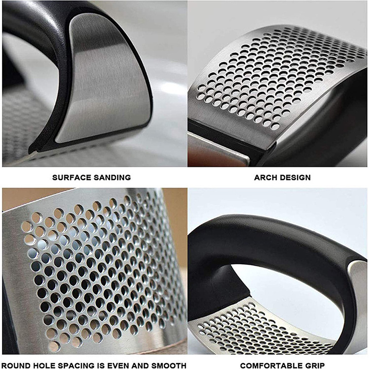 Professional Arc Shape Design Kitchen plastic stainless steel rocker Mincer Crusher garlic press Chopper and roller