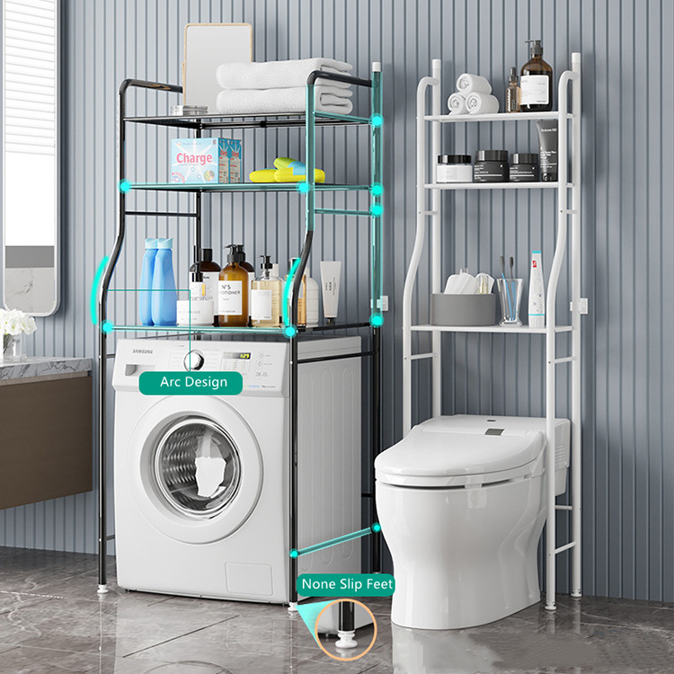 Multifunction Easy to assemble floor rack for bathroom toilet laundry Wash Dryer machine Metal Rack storage Tower