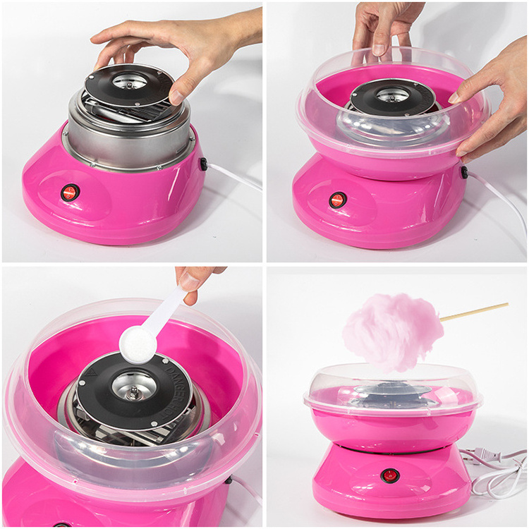 450W Portable cotton candy making machine with Large Splash-Proof Plate Cotton Candy Maker with 10 Candy Cones & Sugar Scoop