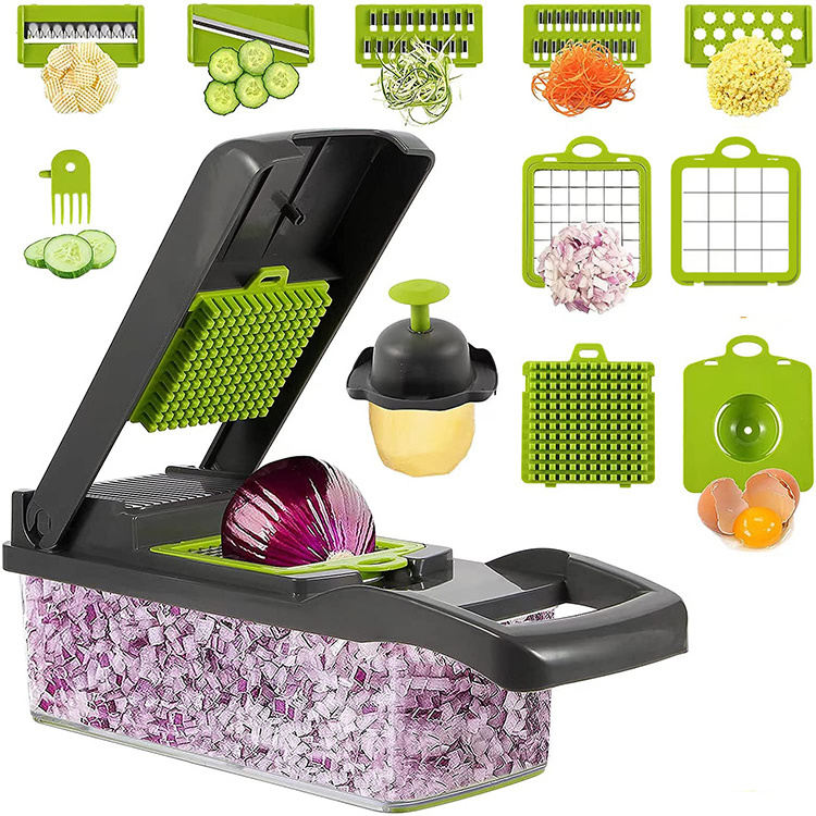 2023 Top Seller Kitchen Accessories 12 in 1 Food Cutter Veggie Onion Chopper Mandoline Slicer Multifunctional Vegetable Cutter