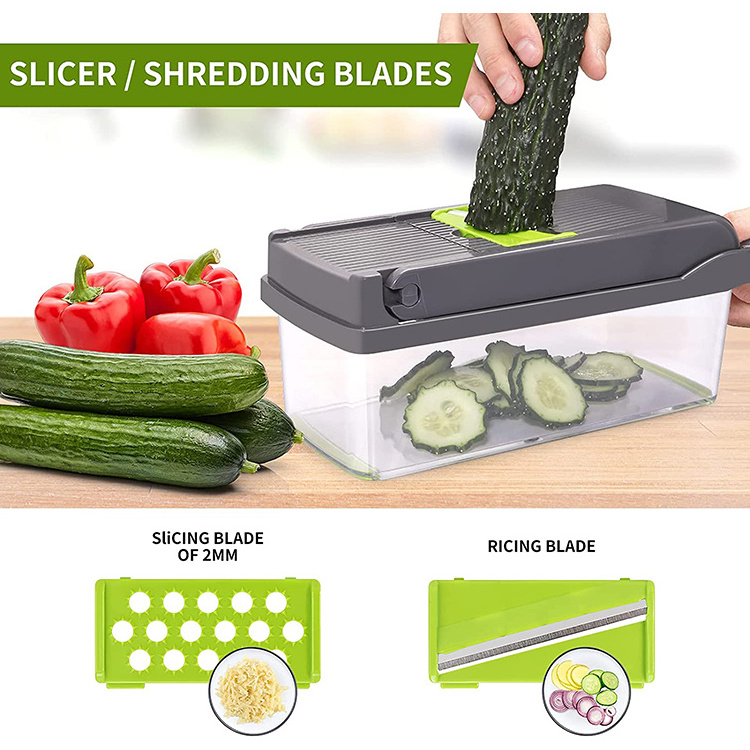 2023 Top Seller Kitchen Accessories 12 in 1 Food Cutter Veggie Onion Chopper Mandoline Slicer Multifunctional Vegetable Cutter