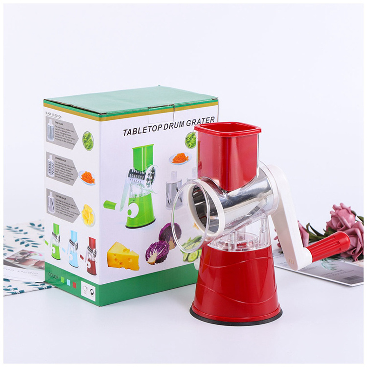 IN STOCK Mandoline Spiral Slicer Drum Grater, Fast Fruit Cutter Cheese Grater Manual Hand Speedy Safe Vegetables Chopper