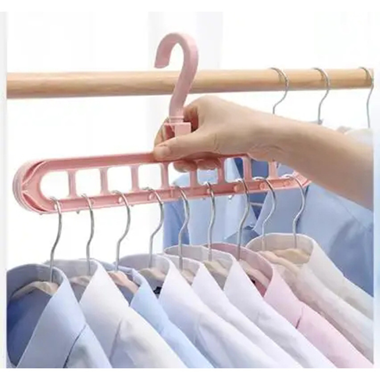 Creative Non-Slip Plastic Hangers Folding Clothes Hangers Adjustable Magic Space Saving Hanger for shirt Dress