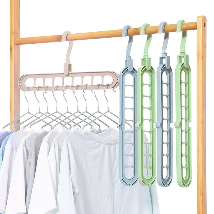 Creative Non-Slip Plastic Hangers Folding Clothes Hangers Adjustable Magic Space Saving Hanger for shirt Dress