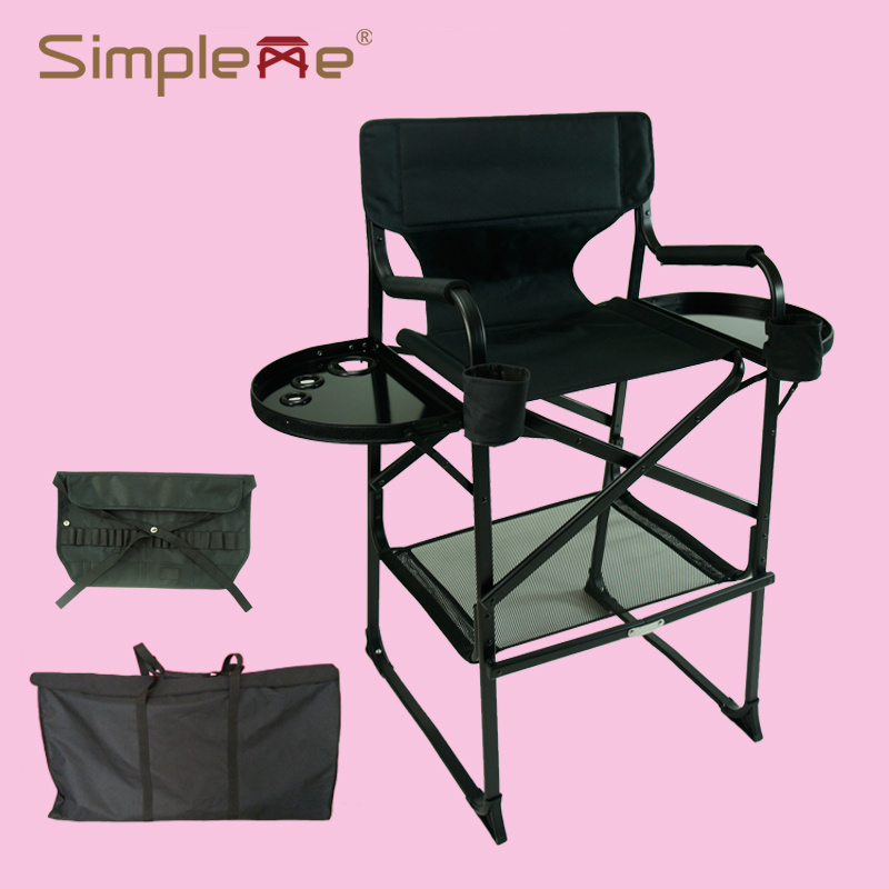 Manufacturer Lightweight Aluminum Folding Portable Professional Makeup Artist Chair Foldable