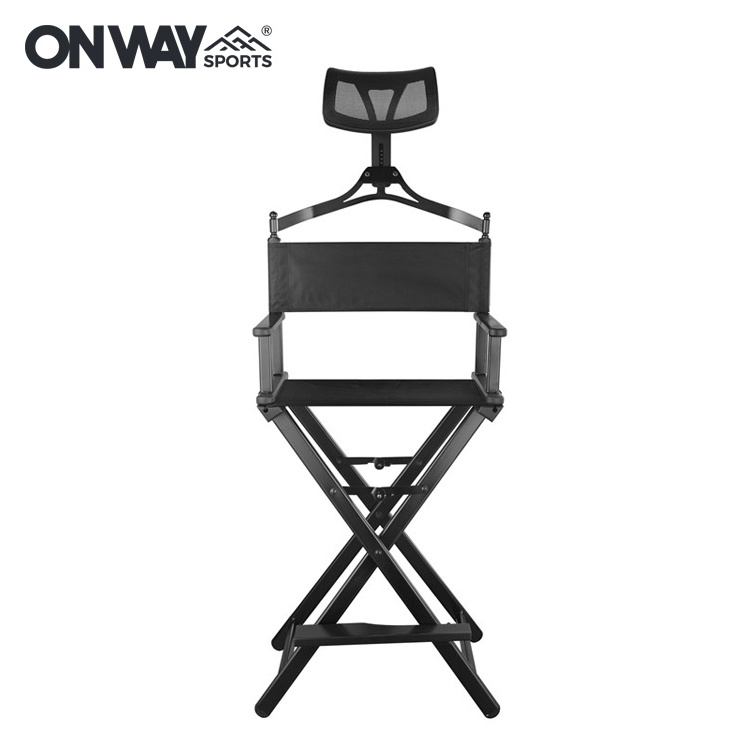 Custom Portable Heavy Duty Folding Aluminum Tall Directors Chair Professional Cosmetic Makeup Artist Chair