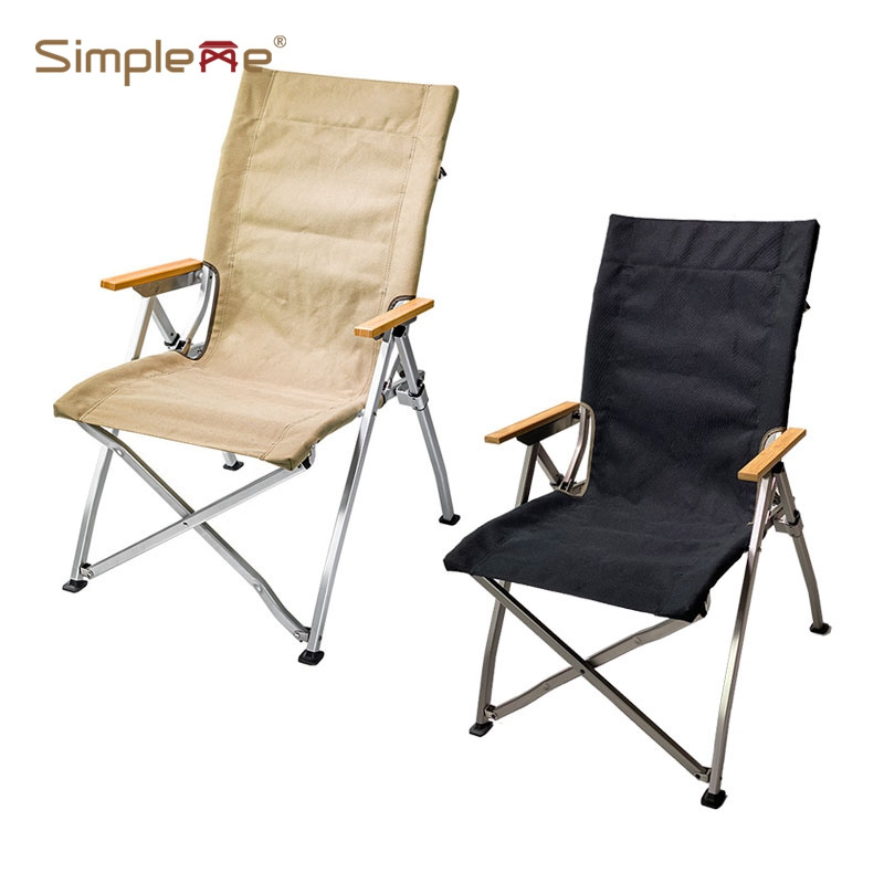 Simpleme Outdoor Low Seat Sillas Plegables Portable Metal Foldable Canvas Camping Deck Chair With Carrying Bag