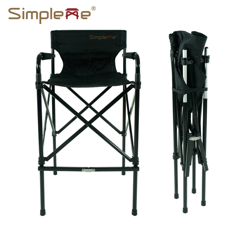 Simpleme Portable Beauty Salon Styling Barber Chair 31 Inch Tall Telescopic Foldable Aluminum Makeup Chair