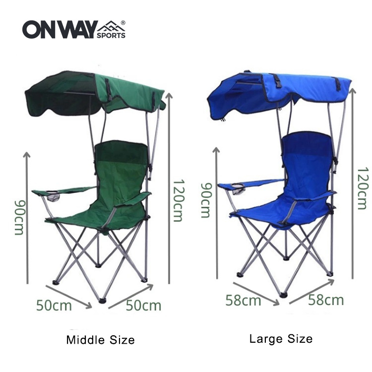 OEM Silla De Playa Portable Sunshade Cheap Folding Camping Chair With Canopy Beach Chair with Shade