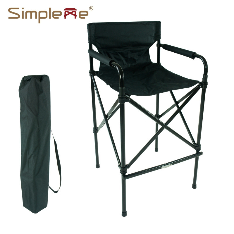 Simpleme Portable Beauty Salon Styling Barber Chair 31 Inch Tall Telescopic Foldable Aluminum Makeup Chair