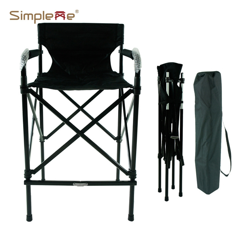 Simpleme Durable Lightweight Aluminum Portable Foldable Barber Chair For Makeup Artist