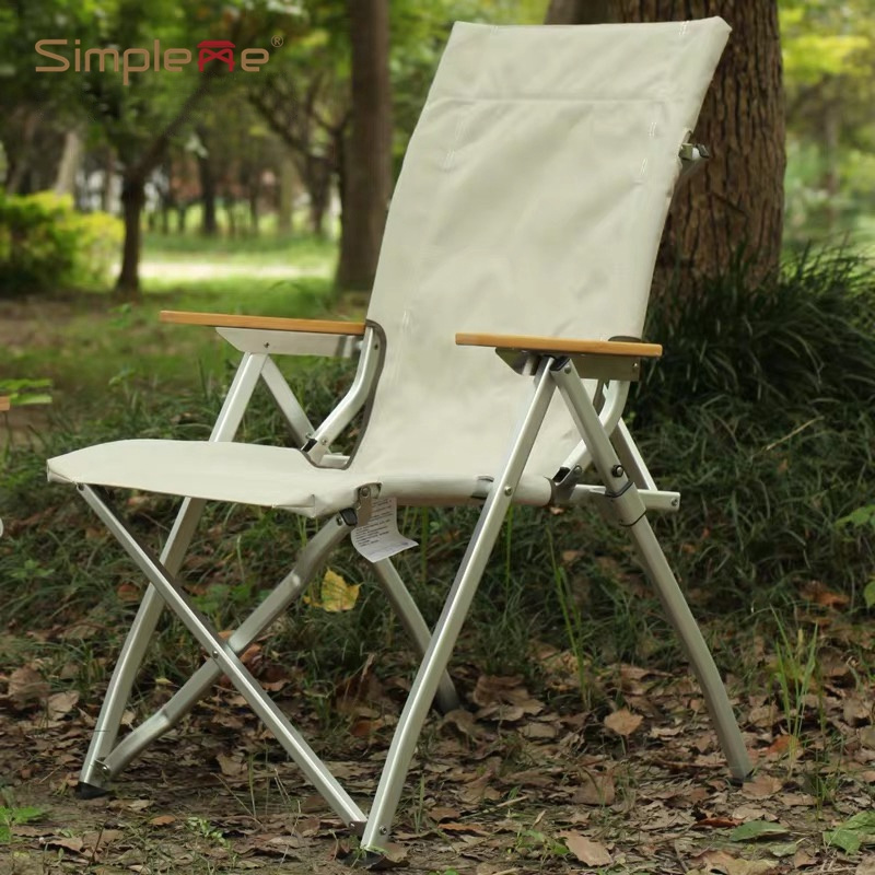 Simpleme Outdoor Low Seat Sillas Plegables Portable Metal Foldable Canvas Camping Deck Chair With Carrying Bag