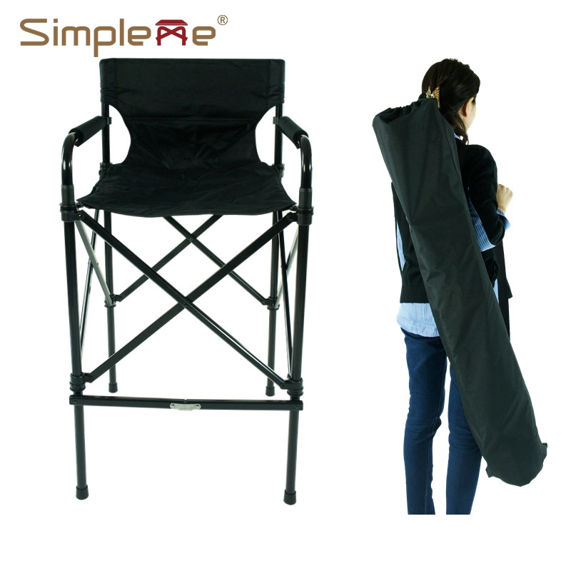 Simpleme Portable Beauty Salon Styling Barber Chair 31 Inch Tall Telescopic Foldable Aluminum Makeup Chair