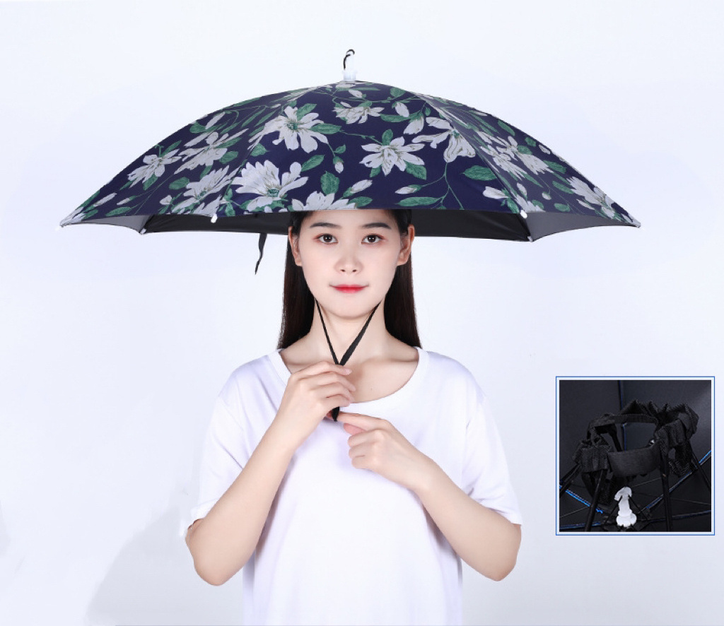 Hat umbrella foldable headwear portable compact head umbrella hat