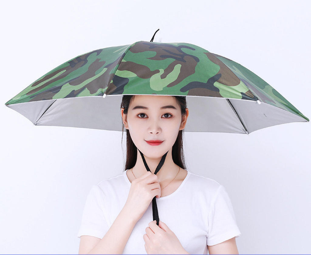 Hat umbrella foldable headwear portable compact head umbrella hat